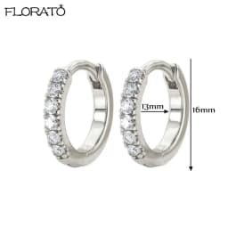 925 Silver Needle Crystal 9mm Small Hoop Earrings for Women Minimal Huggie Earrings Colorful Zircon Piercing Earrings Jewelry
