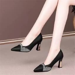 cresfimix women classic pointed toe brown patent leather spring slip on stiletto heel shoes lady casual comfort work pumps ab661