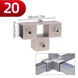 1Pcs Square Tube Connection Piece Aluminum Alloy Elbow Three-way Square Pipe Fixed Joint Storage Rack Rack