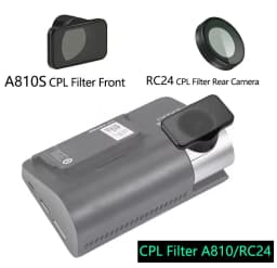 for 70mai Dash Cam A810s CPL Filter HD Lens Dust Protection Anti Glare CPL Filter for 70mai RC24 Rear Camera CPL Filter