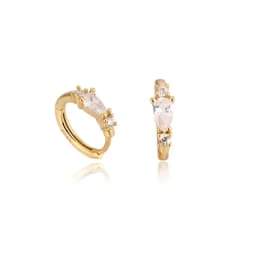Gold Silver Color Simple Huggies Full Rainbow Zircon Hoops Earring for Women Fashion Drops Piercing Pendiente Ohrringe Jewelry