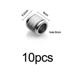 4-10pcs Stainless Steel Big Hole Beads Loose Spacer Beads For Diy Bracelets Jewelry Making Paracord Knife Lanyard Accessories