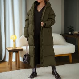 2026 Winter Solid Plus Size Hooded Long Coat Women Elegant Pocket Long Sleeve Jacket Lady Loose Large Zipper Thick Warm Outwear