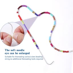 2/5Pcs 5.3 Inches Large Eye Curved Beading Needles Bead Spinner Needle for Glass Seed Beads Bracelet Necklace Jewelry Making DIY