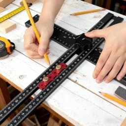 2-in-1 Aluminum Alloy Accurate Scale T-Ruler & Drilling Template with Ergonomic Handle, 54cm/21.26in Cabinet Door Measuring Tool