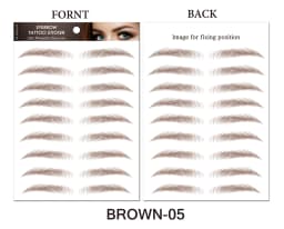6D Eyebrow Tattoos Sticker Waterproof Long Lasting Natural Hair-Like Fake Eyebrows Stickers for Brow Grooming Shaping 10 Pairs