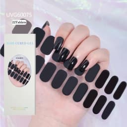16/20/22Tips Semi-Cured Gel Nail Patch Adhesive Sliders Long Lasting Full Gel Nail Stickers DIY Manicure Harden In UV Lamp Need