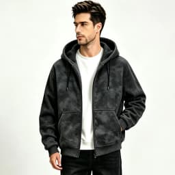 Men Oversized Hooded Sweatshirt Outer Jackets Men Seasonal Daily Loose Pullover Tops Men Soft Thick Knitted Hooded Sweatshirts