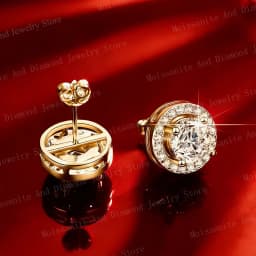 Classic 4 Prong Moissanite Stud Earrings 925 Silver Plated Lab Diamond Zircon Stud Earrings Wedding Jewelry Birthday Gift