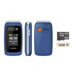 UNIWA V202T 4G Feature Phone Speed Dial Flip Cellphone 1450mAh SOS Big Button Loud Sound for Elderly Russian Keyboard Mobile
