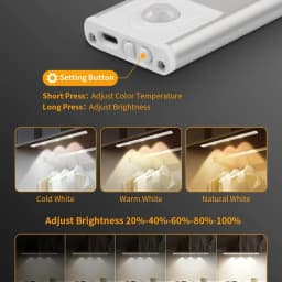 Night Light With Motion Sensor Rechargeable USB LED Strip Lights For Bedroom Bedside Table Kitchen Cabinet Lamp