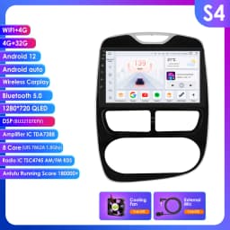 10.1" Hizpo 2Din Android Car Radio for Renault Clio 2012 - 2019 Snapdragon 6115 GPS Navi DSP RDS SWC 4G BT Auto CarPlay 360°CAM