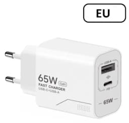 GaN Fast Charging 65W USB Type C Charger EU KR US PD 3.0 Quick Charge Wall For Phone Adapter For iPhone 15 Xiaomi Huawei Samsung