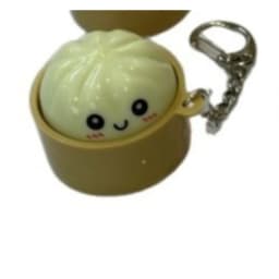 Cute Dumpling Light Up Keychain Kawaii Squishy Bao Night Light Soft Silicone Stress Relief Backpack Charm for Teens Gift Decor