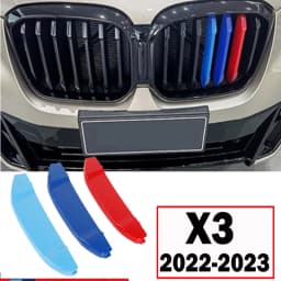 3Pcs Car Grille Trim Strip For BMW X3 E83 F25 G01 2003 2004 2005 2006 2007-2020 Racing Grille Strip Trim Clip Performance M