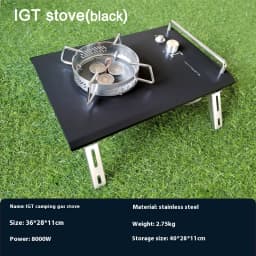 Lohascamping Lightweight Camping Folding Multifunctional IGT Table Roll Brazier Table Adjustable Leg Desktop Burner BBQ Table