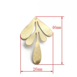 10pcs Polished Raw Brass Flower Leaf Sector Moon Square Shell Dragonfly Shape Charms Pendant For Jewelry Earring Necklace Making