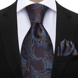 Men's 2pcs Paisley Tie Set Luxury Wedding Blue Brown Grey Necktie Handky Gift For Men Fashion Designer Business Party Tie Gift