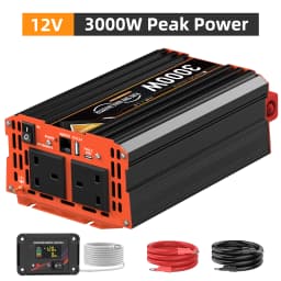 UK Pure Sine Wave Power Inverter 3000W DC 12V/24V To AC 240V Converter 50hz LCD Display Remote Solar car Inverter Transformer