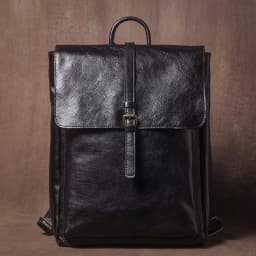 GURO Men's Retro Genuine Leather Backpack Simple Flap Travel Bag Women Natural Cowhide Deluxe Schoolbag Daily Commuter Backpacks