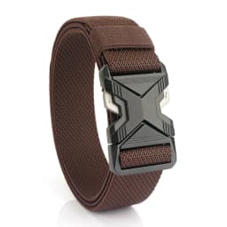KOLBER New Silver Elastic Belt for Men Metal Buckle Quick Release 3.4cm Casual Belt Tight Woven Stretch Belt Tactical Girdle