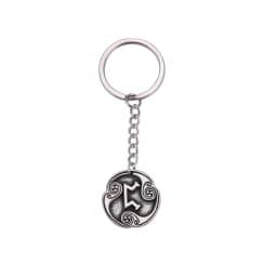 EUEAVAN Retro Mysterious 24 Runes Keychain Norse Viking Jewelry Courage Charm Letter Amulet Keyring for Women Men Accessories