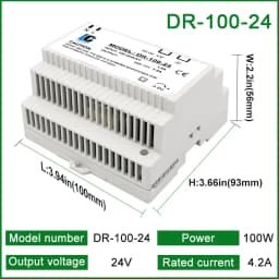 LCTC DR-15/60/100 Switching Power Supply 5V 12V 24V DIN Rail Power Supply Industrial Transformer Small Volume 4.2A 6.5A 7.5A
