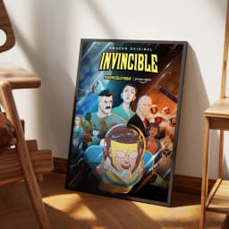 I-Invincible Cartoon Self-adhesive Art Poster Fancy Wall Sticker for Living Room Bar Decoration Vintage Decorative Painting