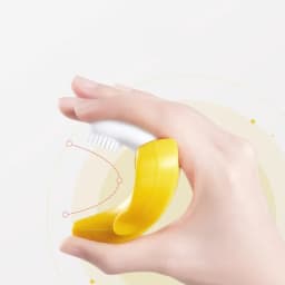Banana Baby Teether Toy Silicone Training Toothbrush, BPA-Free Infant Gum Massager, Toddler Chew Teething Soother