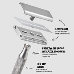 Safety Razor Men's Wet Razor 30° Angle Including 5 Platinum Razor Blades, Safety Razor and Blade Guard