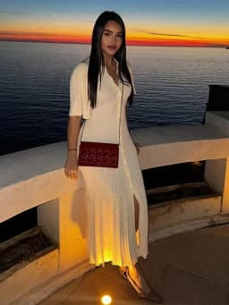 Chic Patchwork Knitted Maxi Dress For Women elegant Short Sleeve Hollow Out Ribbed Long Dresses O-Neck High Waist Lady Knitwear