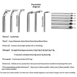 Body Piercing Tool Piercing Receiving Tube 1Pcs Stainless Steel for Ear Navel Tongue Piercing Work