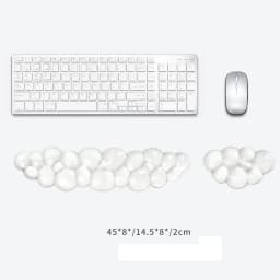 Ergonomic Cloud Silicone Gel Keyboard and Mouse Wrist Rest Set Clear Wrist Rest for Keyboard 60%/68%/75%