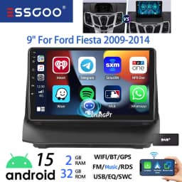 ESSGOO 9" Android 15 Car Stereo Radio For Ford Fiesta MK6 2008-13 Carplay Android Auto GPS Navi AI Voice ChatGPT BT FM RDS WIFI