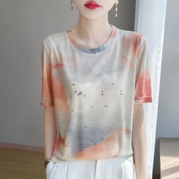 Summer Round Neck Acetic Acid Satin Short Sleeve T-shirt Women's Simple Half Sleeve White Blouse With Thin Inside