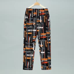 Summer Thin Nine Points Ice Silk Loose Straight Leg Pants High Waist Floral Design for Mom And andma Comfortable Casual Tro...