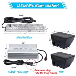 110V/220v 4/6/8/10/12 Head Ultrasonic Mist Maker Fogger Stainless Steel Air Humidifier Greenhouse For Hydroponics High Quality