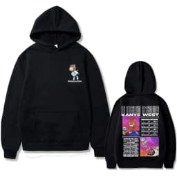 Kanye West Graduation Bear Double Sided Printed Hoodie Men Women Fashion Hip Hop Cool Sweatshirts Unisex Fleece Cotton Hoodies