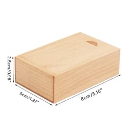 5PCS Unfinished Storage Boxs Solid Natural Wooden With Sliding Top For Necklace Ring Gift Blank Box USB Decorative Gift Case Box