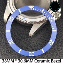 Sloping 38mm * 30.6mm Ceramic/Aluminum Bezel GMT and Diving Watch Insert Fits for 40mm Men's Watch Case Bezel Replacement Insert