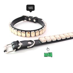 Bling Rhinestone Dog Collars Pet PU Leather Glass Crystal Diamond Puppy Pet Collar Pink Blue Collars Leashes for Dog Accessories