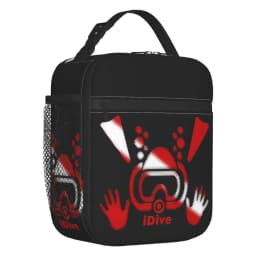 Scuba Diver Flag Resuable Lunch Box for Women Multifunction Dive Diving Thermal Cooler Food Insulated Lunch Bag Office Work