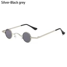 Vintage Rock Punk Man Sunglasses Classic Small Round Sunglasses Women Wide Bridge Metal Frame Black lens Driving Eyewear