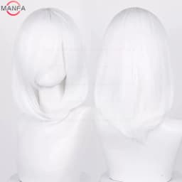 40cm Medium Basic Anime Cosplay Wig Bang Blond Black White Red Pink Green Brown Gold Blue Heat Resistant Synthetic Hair Wigs