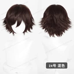 Anime Upgraded 32cm Short Flipped Ends Cosplay Wig Green Blue Purple Pink Man Women Heat Resistant Synthetic Hair