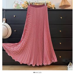 Sweet & Vintage A-Line Pleated Skirts for Tall Women - 2026 Spring Summer High Waist Flowy Skirt