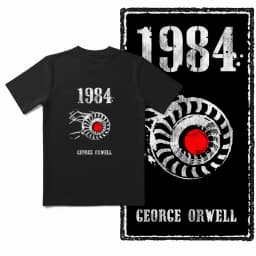 Coolmind U0014-T2 1984 Graphic Print Men T Shirt O-Neck Loose Tshirt Men 100% Cotton Tee Shirts