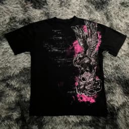 Retro Classic Gothic Style T-shirt Print Oversized Shirt High Street Shirts Gothic Round Neck Cotton Tops New Mens Women T Shirt