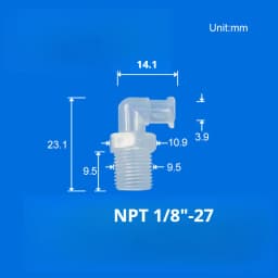 5PCS/lot Plastic Polypropylene Luer Lock Adapter Luer Lock to Thread 1/4-28UNF,10-32UNF,M6,M5,G1/8