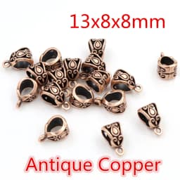 20pcs 3-Styles Beads Bails Pendants Jewelry Making DIY Necklace Silver Plated Gold Black Beads Bails Pendants Charm Beads Bails